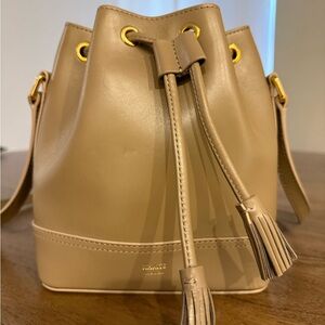 Khaite Beige Leather Bucket Bag